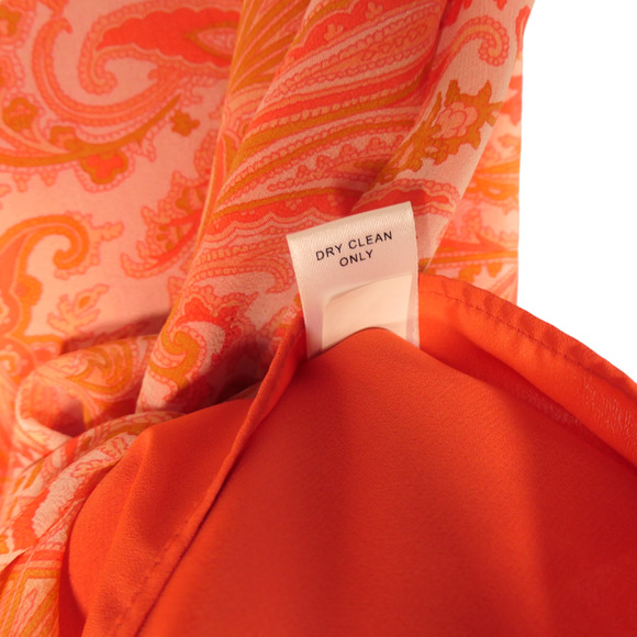 Banana Republic Skirt Womens Size 6 Orange Pink Floral 100% Silk Pull On Boho - Picture 8 of 9